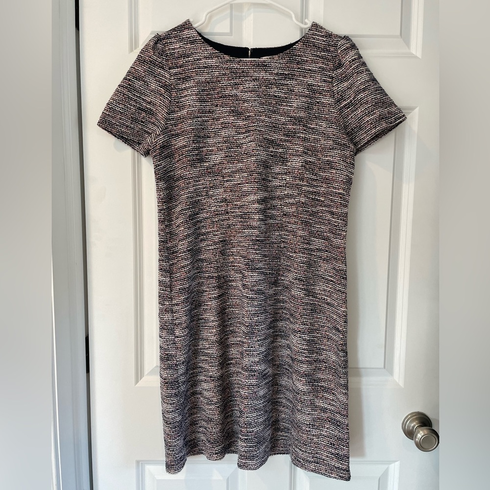 Loft Tweed Dress (10) - Navy/White/Multicolored